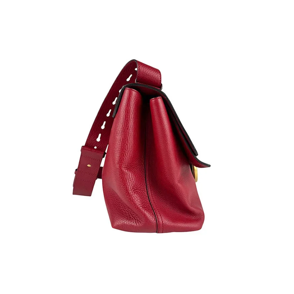 GUCCI Red Leather GG Marmont Shoulder Bag - Picture 2 of 5
